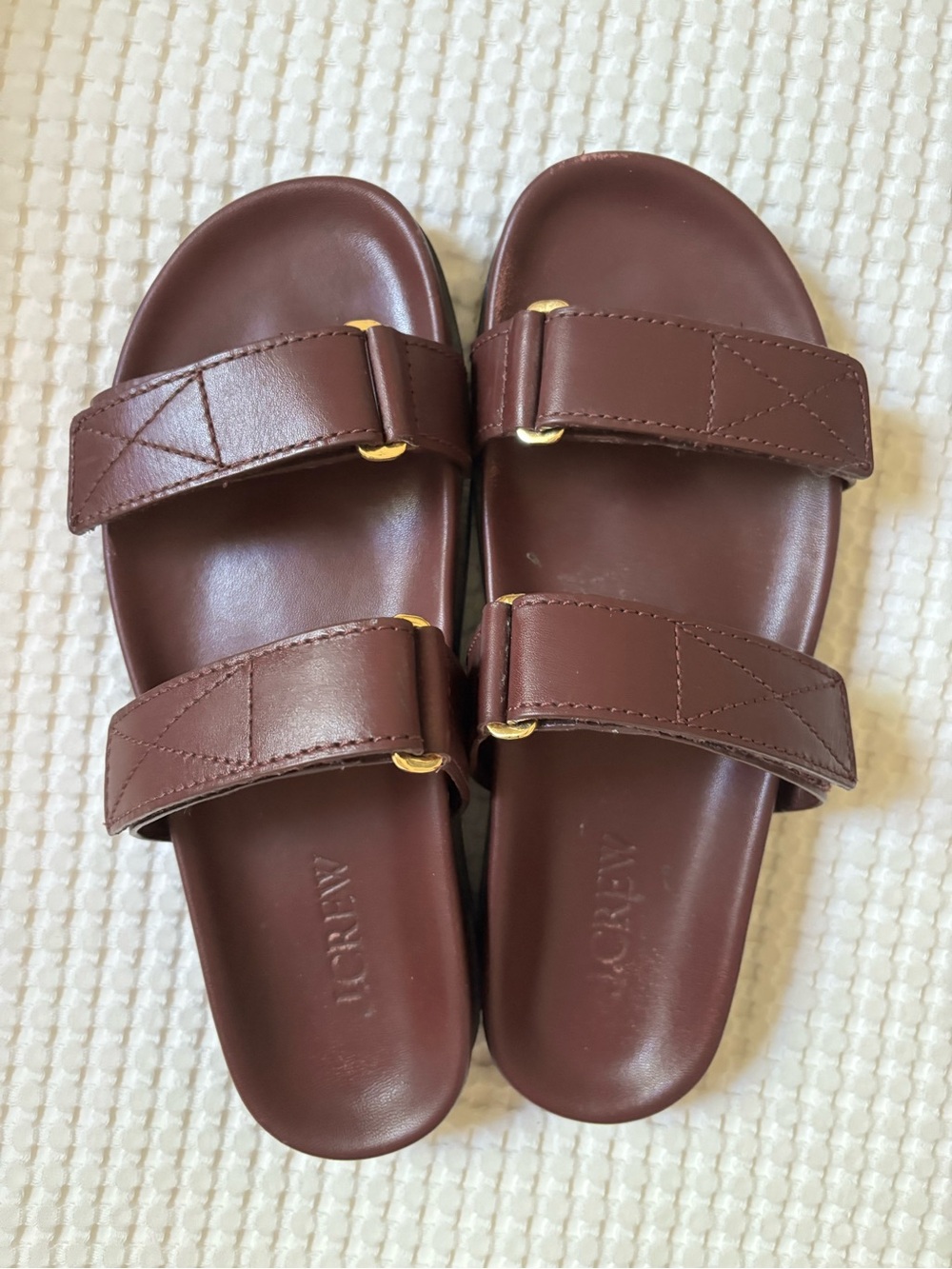 J.Crew Malbec Colbie Wide Strap Leather Sandals, Size 9 - Picture 3 of 9